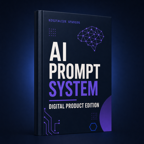 The AI Prompt System digital prompt library by Digitalize Studios